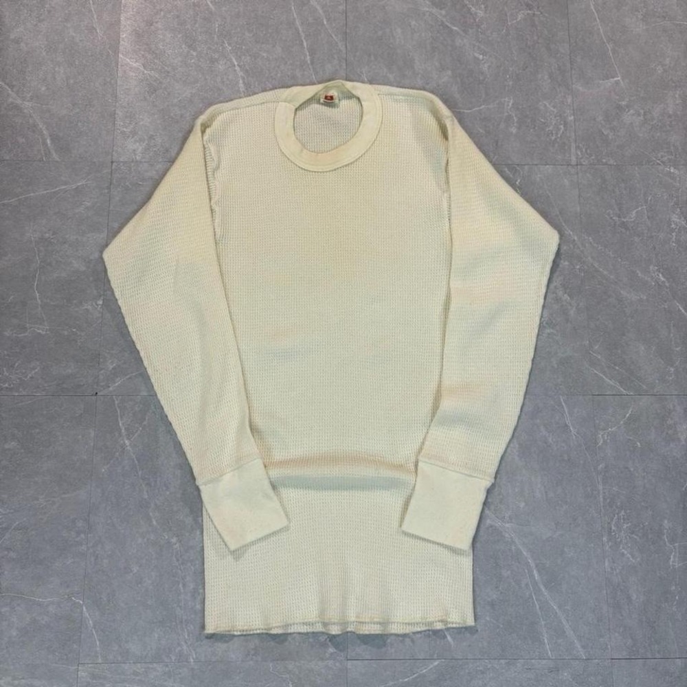 Hanes cream thermal‎ long sleeve shirt Size L #thermal #winterwear